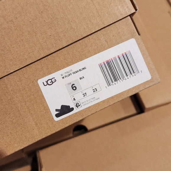 New In Box! 🖤 UGG- Fluff Yeah Bling Slide - Black - Picture 9 of 10